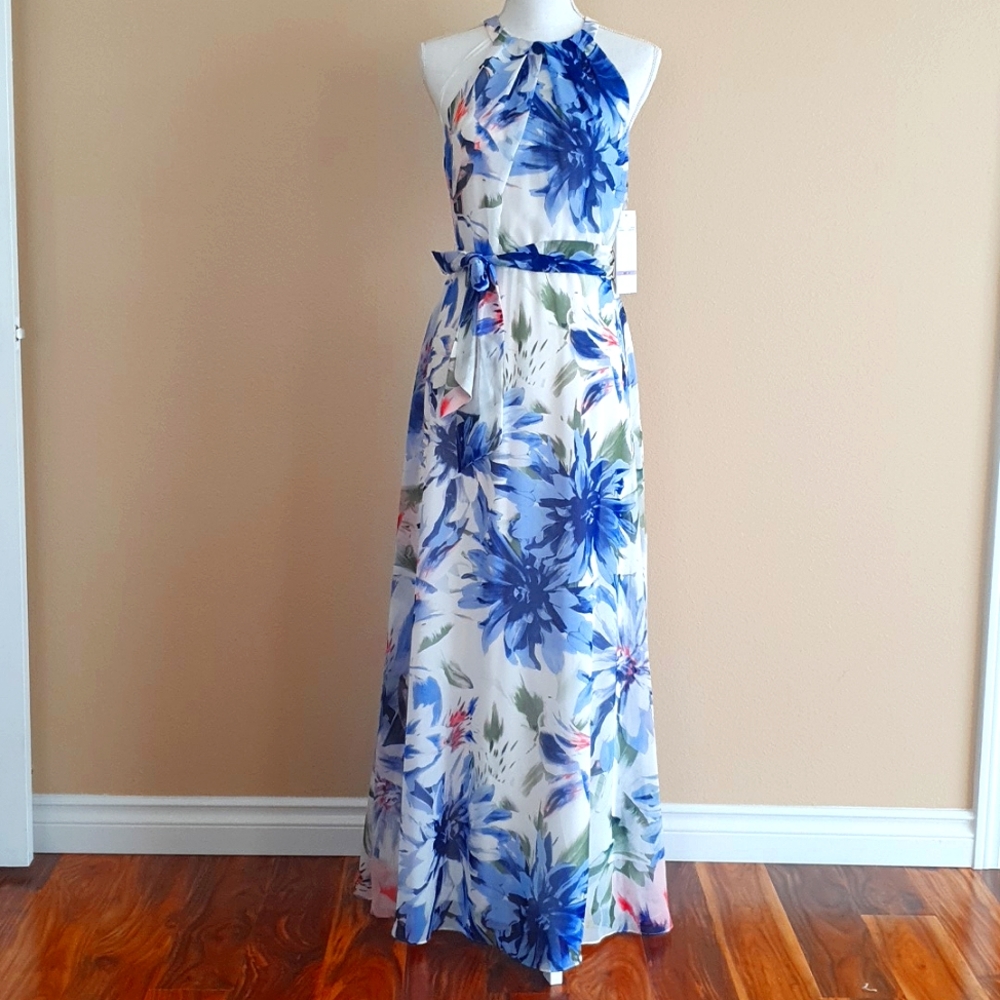 Halter floral maxi dress